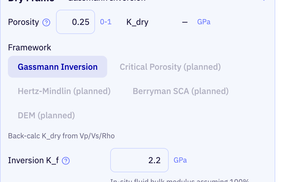 The Dry frame section of the app