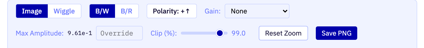 The Section display section of the app