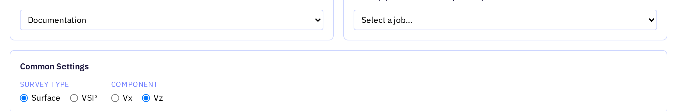The Plots section of the app
