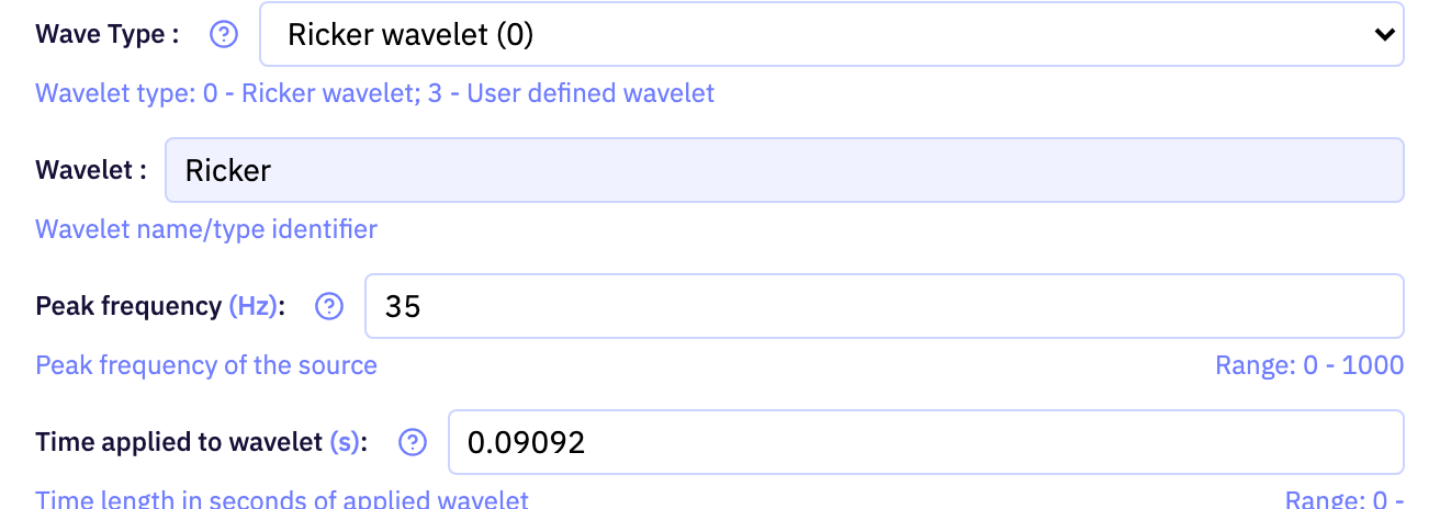 The Run Parameters section of the app